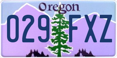 OR license plate 029FXZ