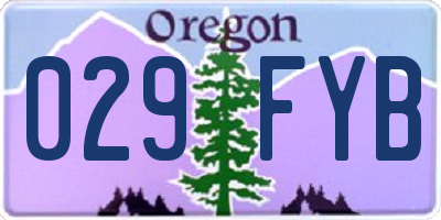 OR license plate 029FYB