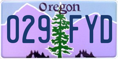 OR license plate 029FYD
