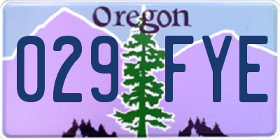 OR license plate 029FYE