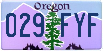 OR license plate 029FYF