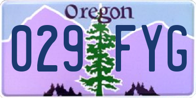 OR license plate 029FYG