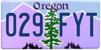 OR license plate 029FYT