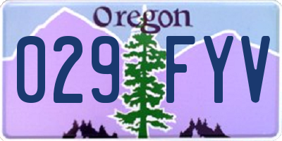 OR license plate 029FYV