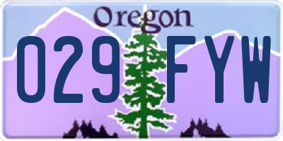 OR license plate 029FYW