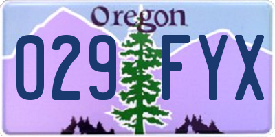 OR license plate 029FYX