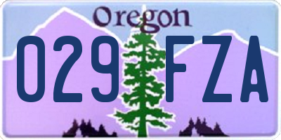 OR license plate 029FZA