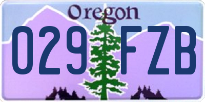 OR license plate 029FZB