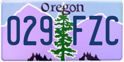 OR license plate 029FZC