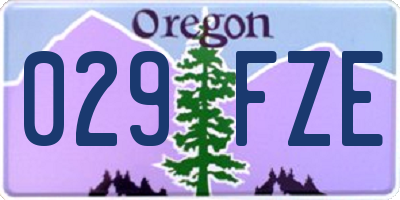 OR license plate 029FZE
