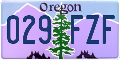OR license plate 029FZF