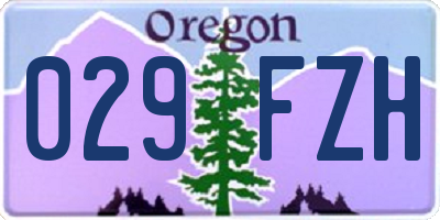 OR license plate 029FZH