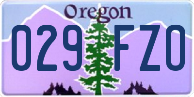 OR license plate 029FZO