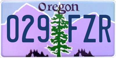 OR license plate 029FZR
