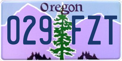 OR license plate 029FZT