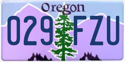 OR license plate 029FZU