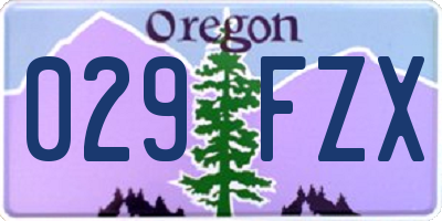 OR license plate 029FZX