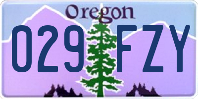OR license plate 029FZY