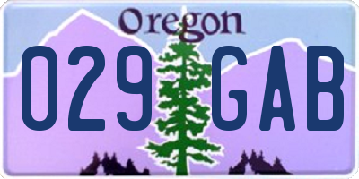 OR license plate 029GAB