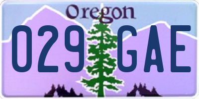 OR license plate 029GAE