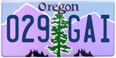 OR license plate 029GAI