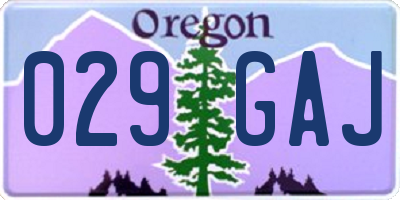 OR license plate 029GAJ