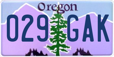 OR license plate 029GAK
