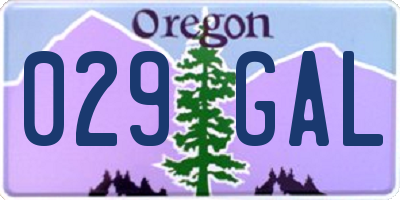 OR license plate 029GAL