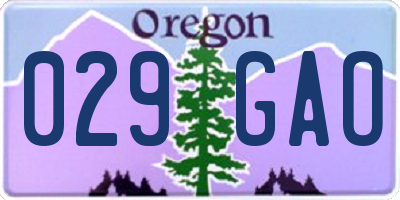 OR license plate 029GAO