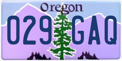 OR license plate 029GAQ