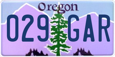 OR license plate 029GAR