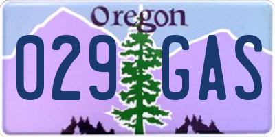 OR license plate 029GAS