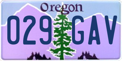 OR license plate 029GAV