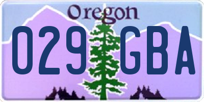 OR license plate 029GBA