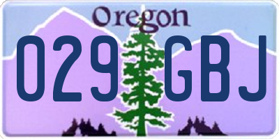 OR license plate 029GBJ