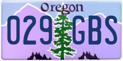 OR license plate 029GBS