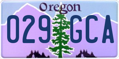 OR license plate 029GCA