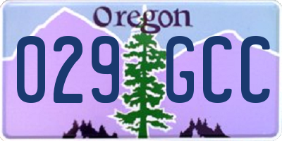 OR license plate 029GCC