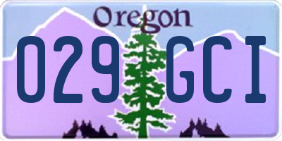 OR license plate 029GCI