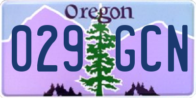 OR license plate 029GCN