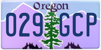 OR license plate 029GCP