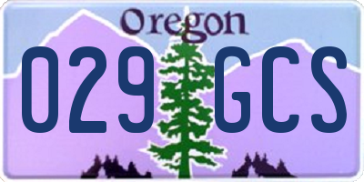 OR license plate 029GCS