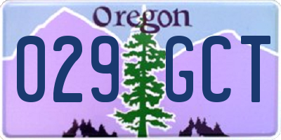 OR license plate 029GCT