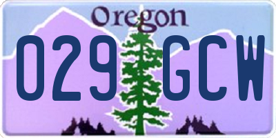 OR license plate 029GCW