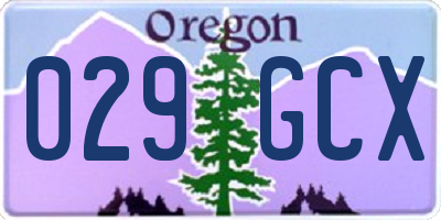 OR license plate 029GCX