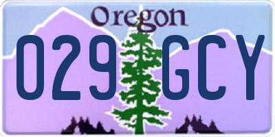OR license plate 029GCY
