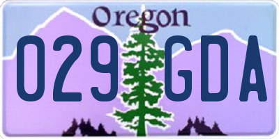 OR license plate 029GDA