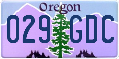 OR license plate 029GDC