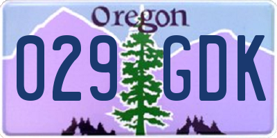 OR license plate 029GDK