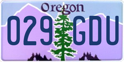 OR license plate 029GDU